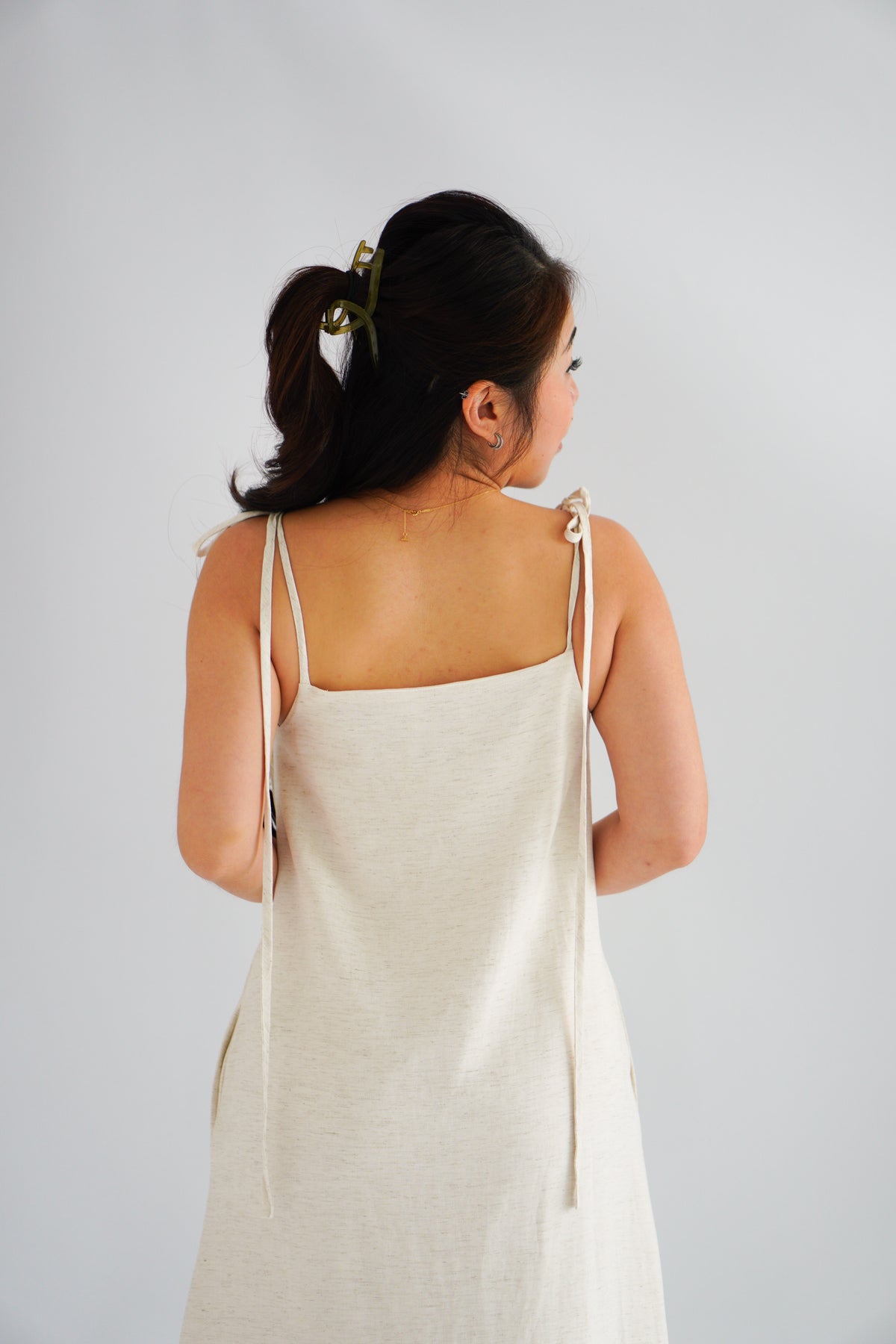 Celia Linen Self-Tied Maxi Dress by Bash