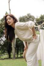 SET - Senja Linen Long Sleeve Top & Clara Wide Legged Pants by Bash