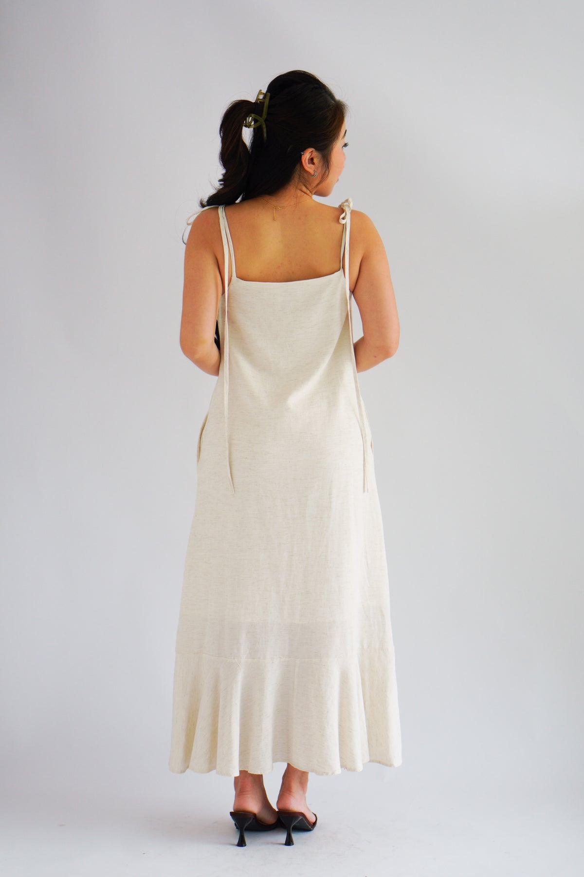 Celia Linen Self-Tied Maxi Dress by Bash