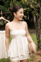 SET - Clara Linen Babydoll Top & Faye Linen Mini Skirt by Bash
