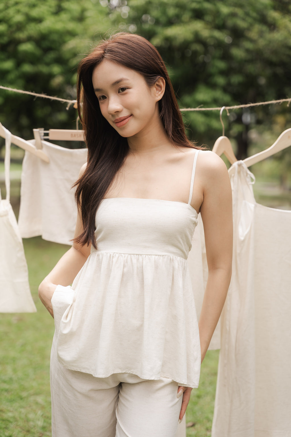 Clara Linen Babydoll Top by Bash