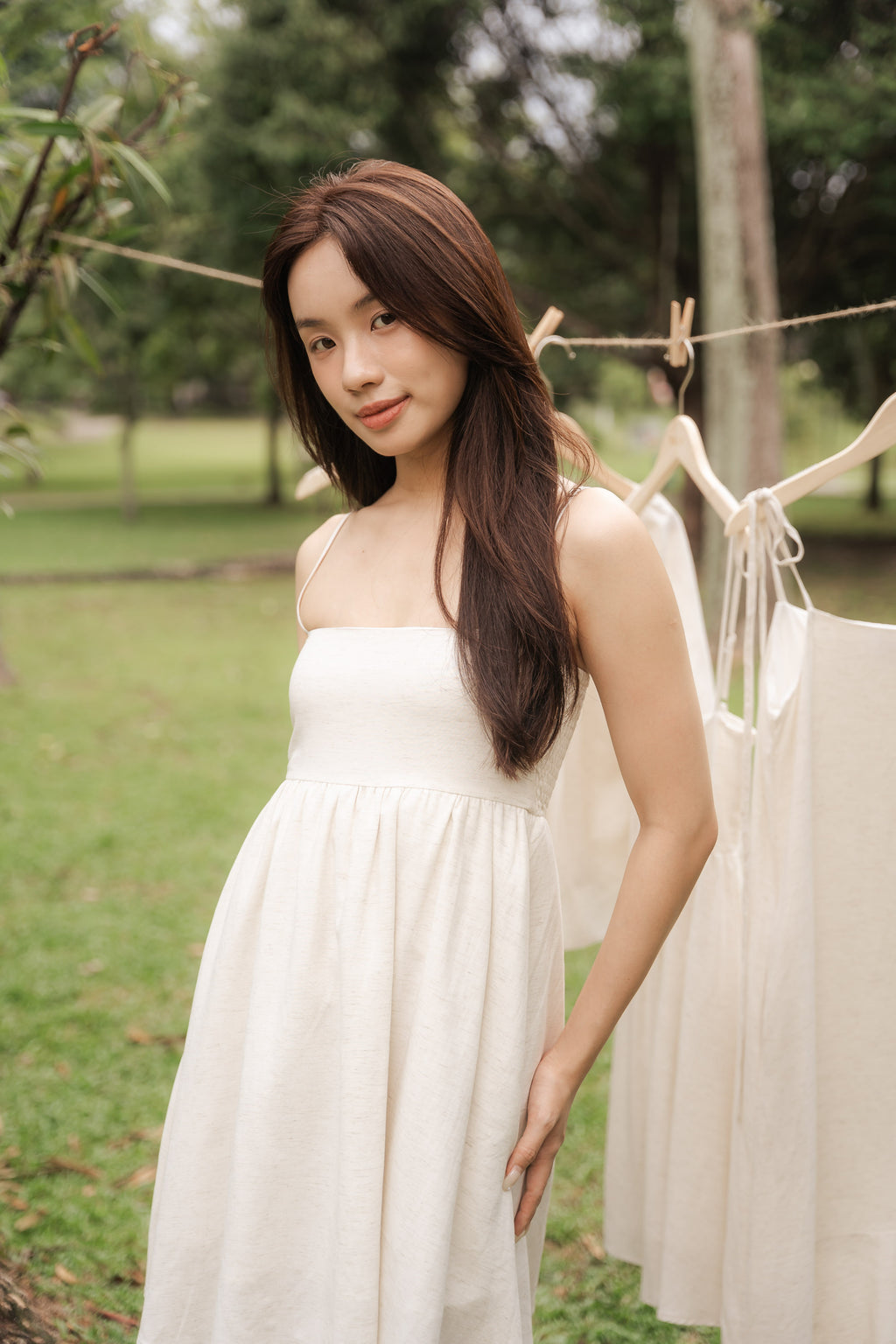Delilah Linen Mini Babydoll Dress by Bash