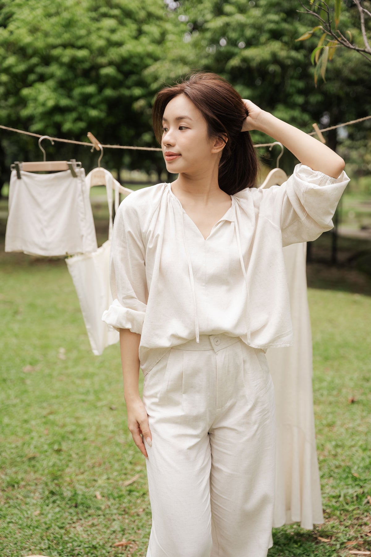 Senja Linen Long Sleeve Top by Bash