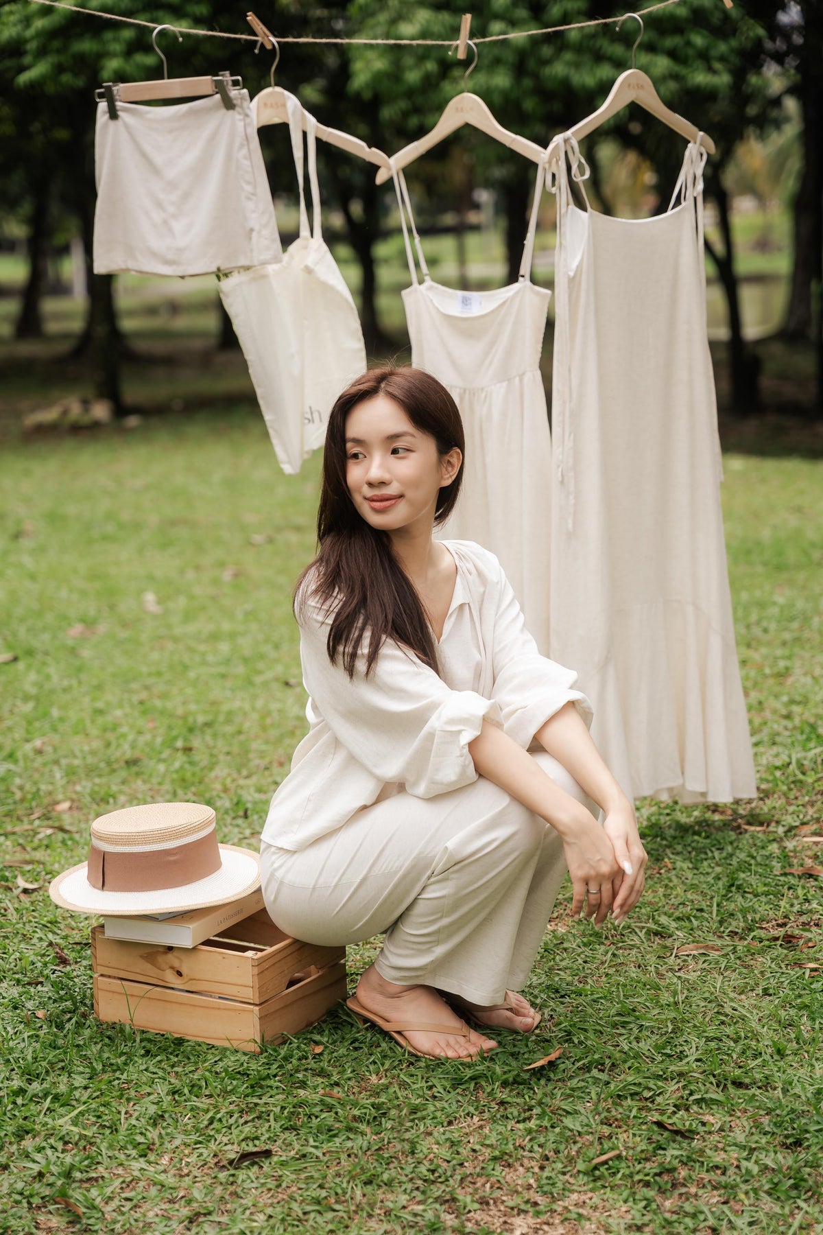 Senja Linen Long Sleeve Top by Bash