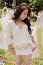 Faye Linen Mini Skirt by Bash