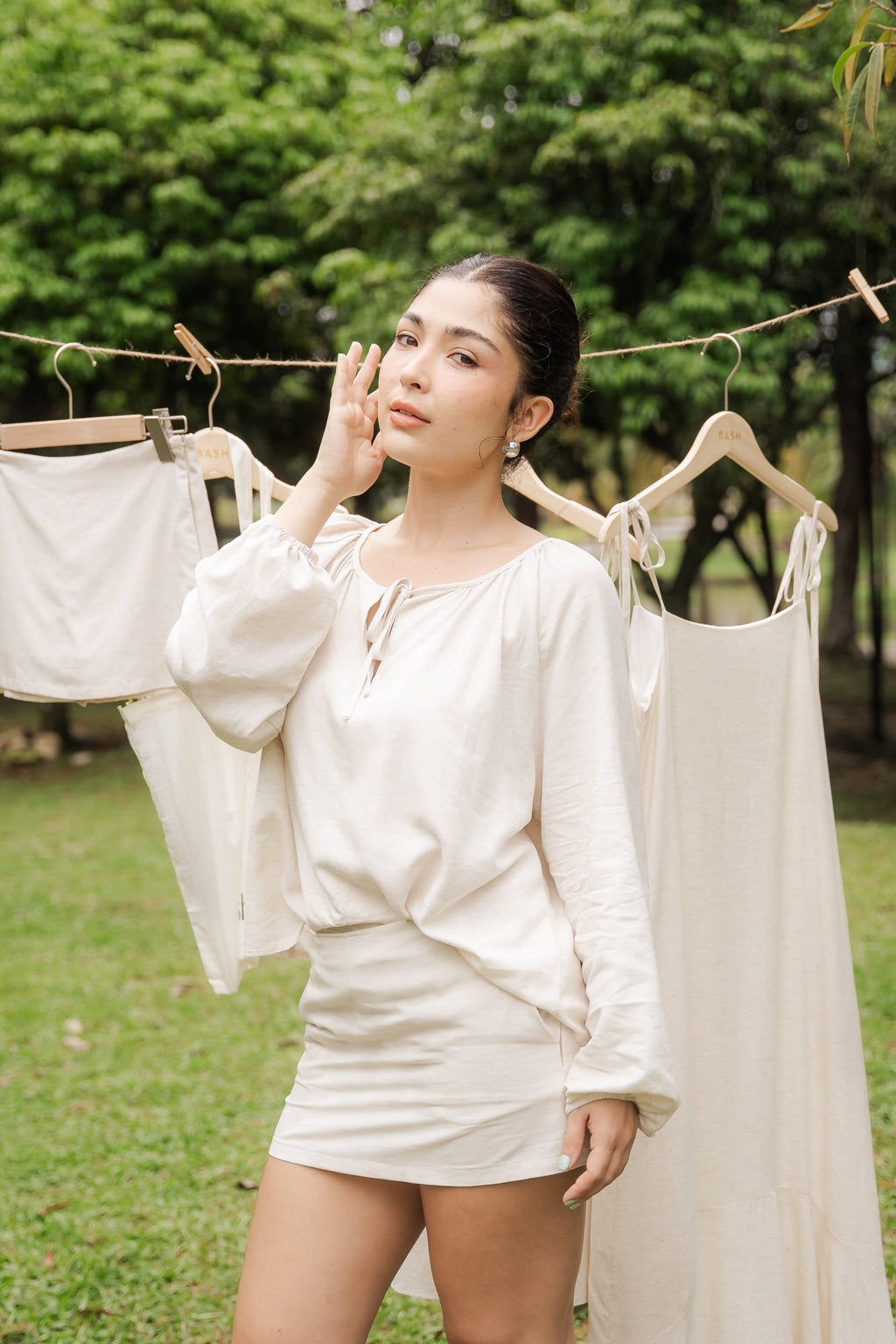 Faye Linen Mini Skirt by Bash