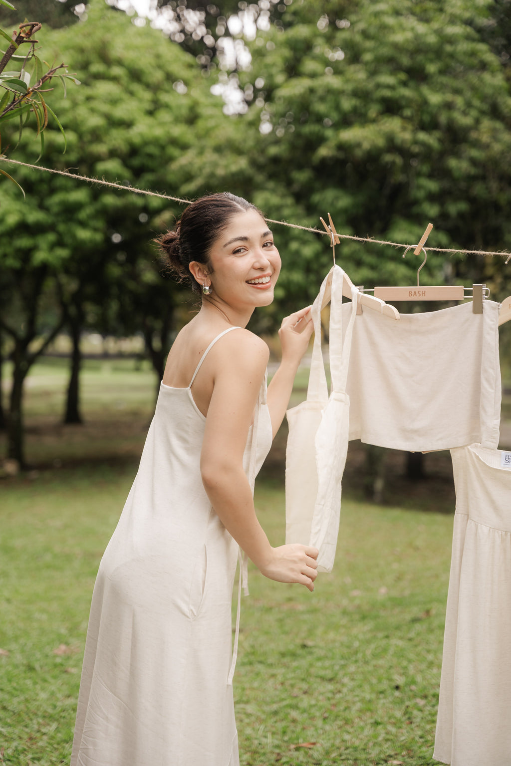 Celia Linen Self-Tied Maxi Dress by Bash