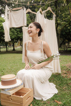 Celia Linen Self-Tied Maxi Dress by Bash