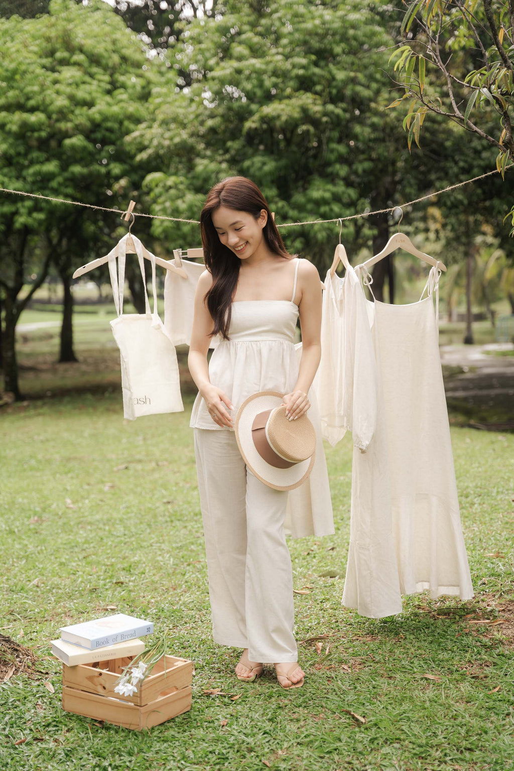 SET - Clara Linen Babydoll Top & Clara Wide Legged Pants by Bash