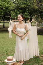 Celia Linen Self-Tied Maxi Dress by Bash