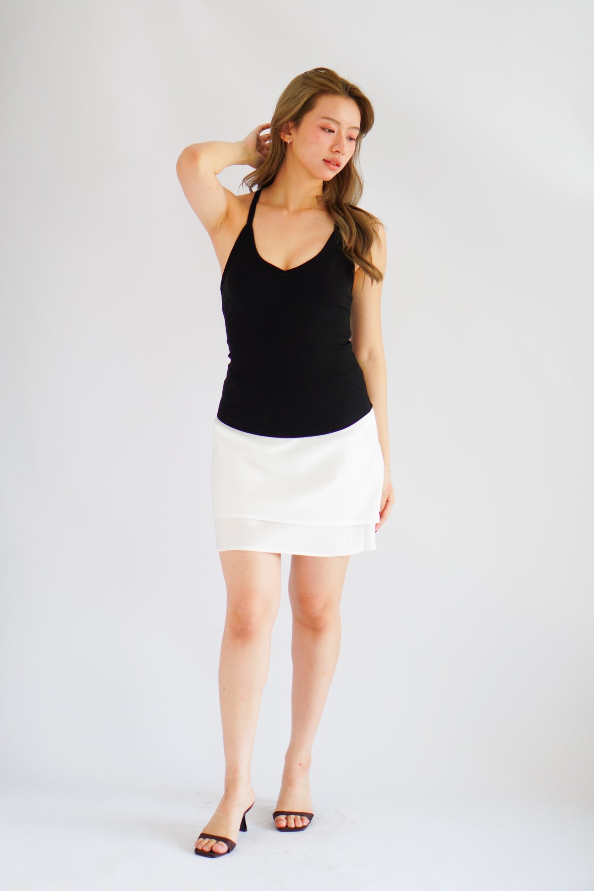 Zirsi Mini Layered Skirt in White