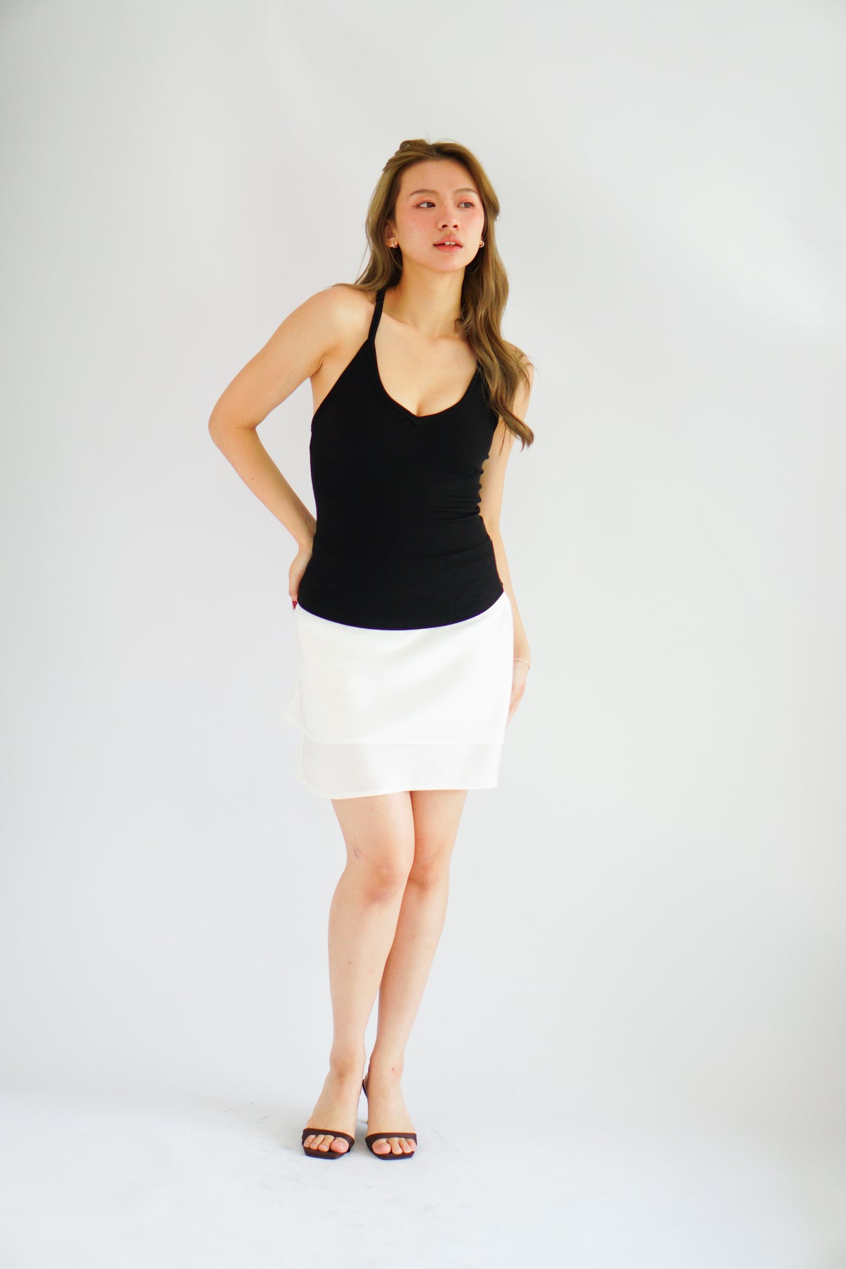 Zirsi Mini Layered Skirt in White