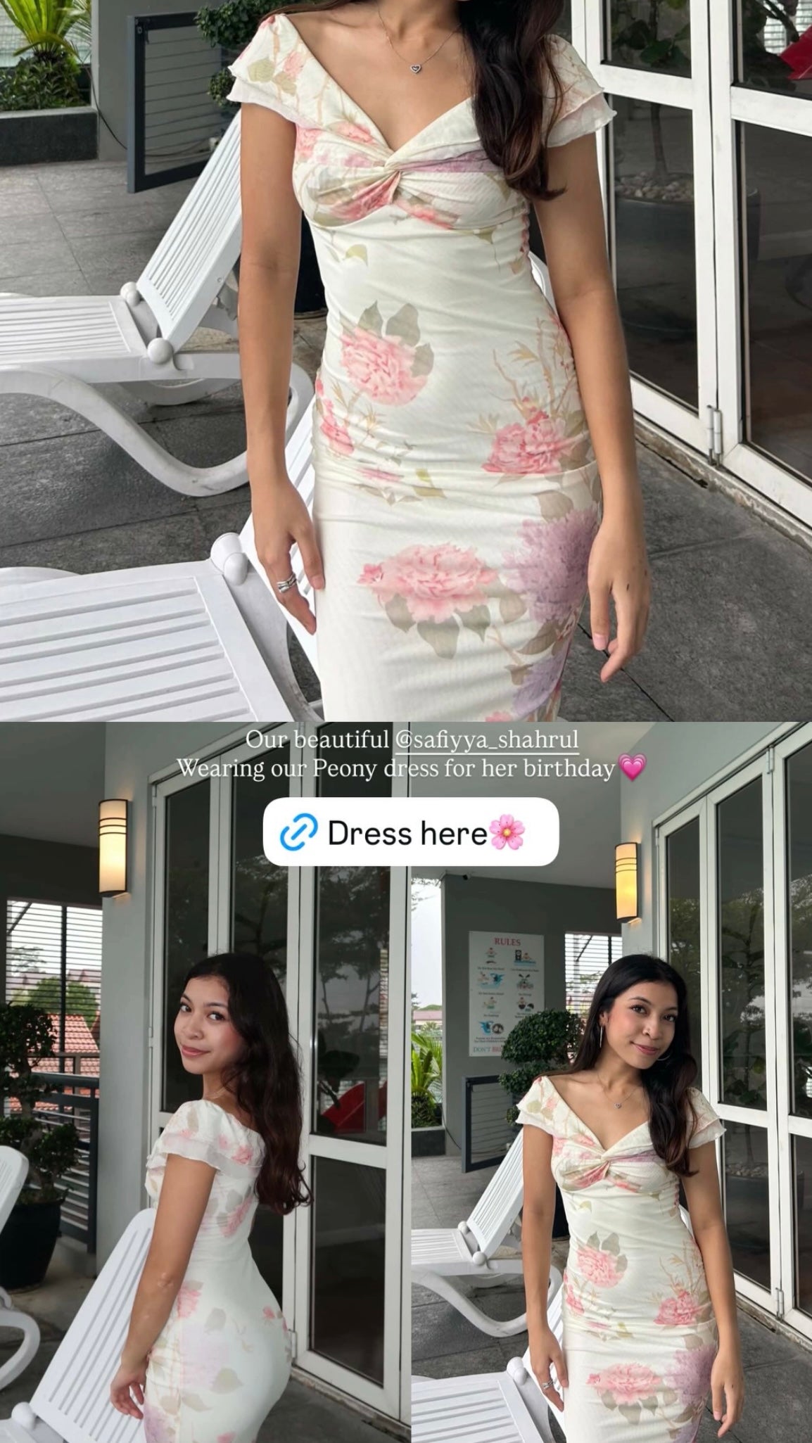 Peony Dress -  As Seen On @safiyya_shahrul