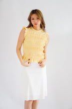 Carcy Gingham Smocked Top in Yellow