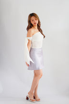 Kitri Mini Satin Skirt in Purple