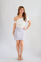 Kitri Mini Satin Skirt in Purple