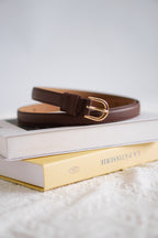 D Buckle Belt in Brown