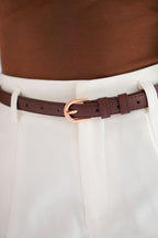 D Buckle Belt in Brown