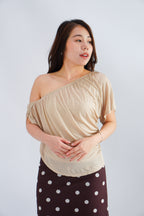 Kisora 2 Way Drape Top in Nude