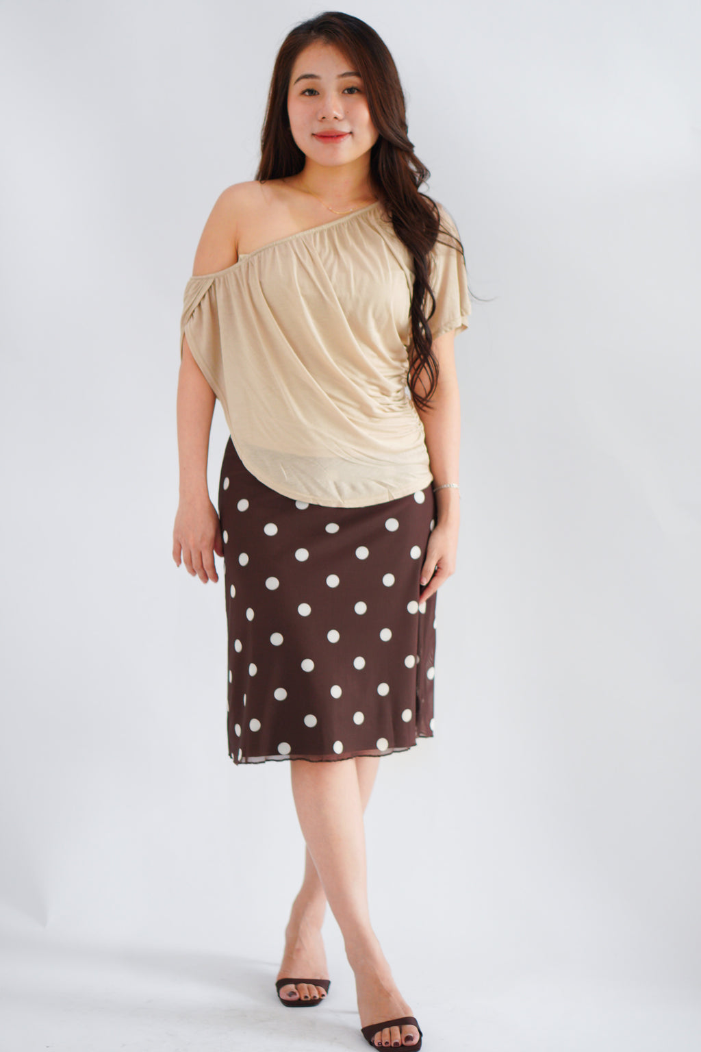 Kisora 2 Way Drape Top in Nude