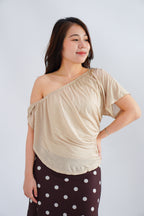 Kisora 2 Way Drape Top in Nude