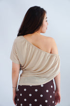 Kisora 2 Way Drape Top in Nude