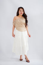 Magnolia Textured Layered Skirt in Cream