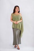 Sylvara Sheer Cover Up Toga Top in Green