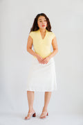 Rilo Bodycon V Neck Top in Yellow