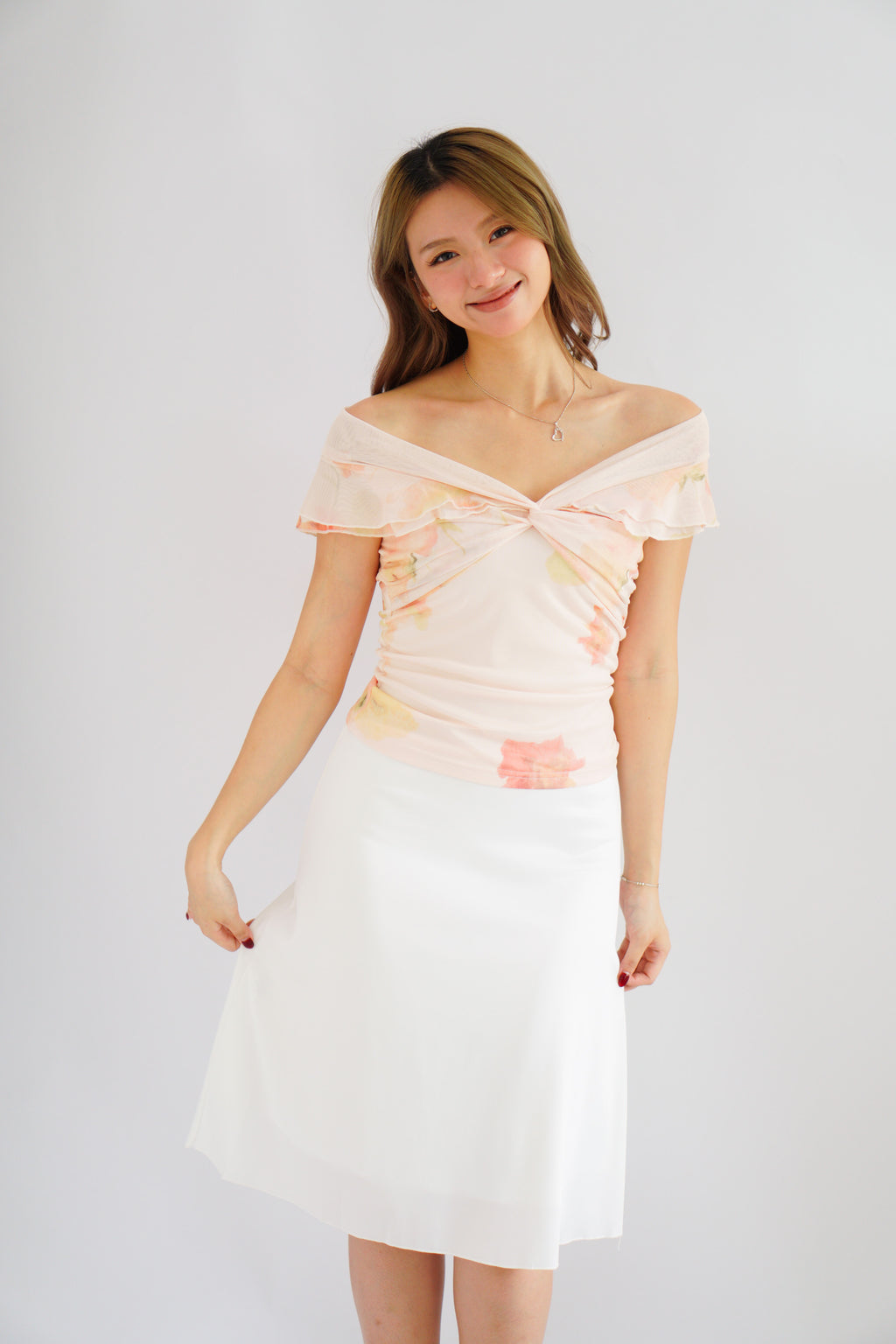 Peony Dream Floral Off Shoulder Top