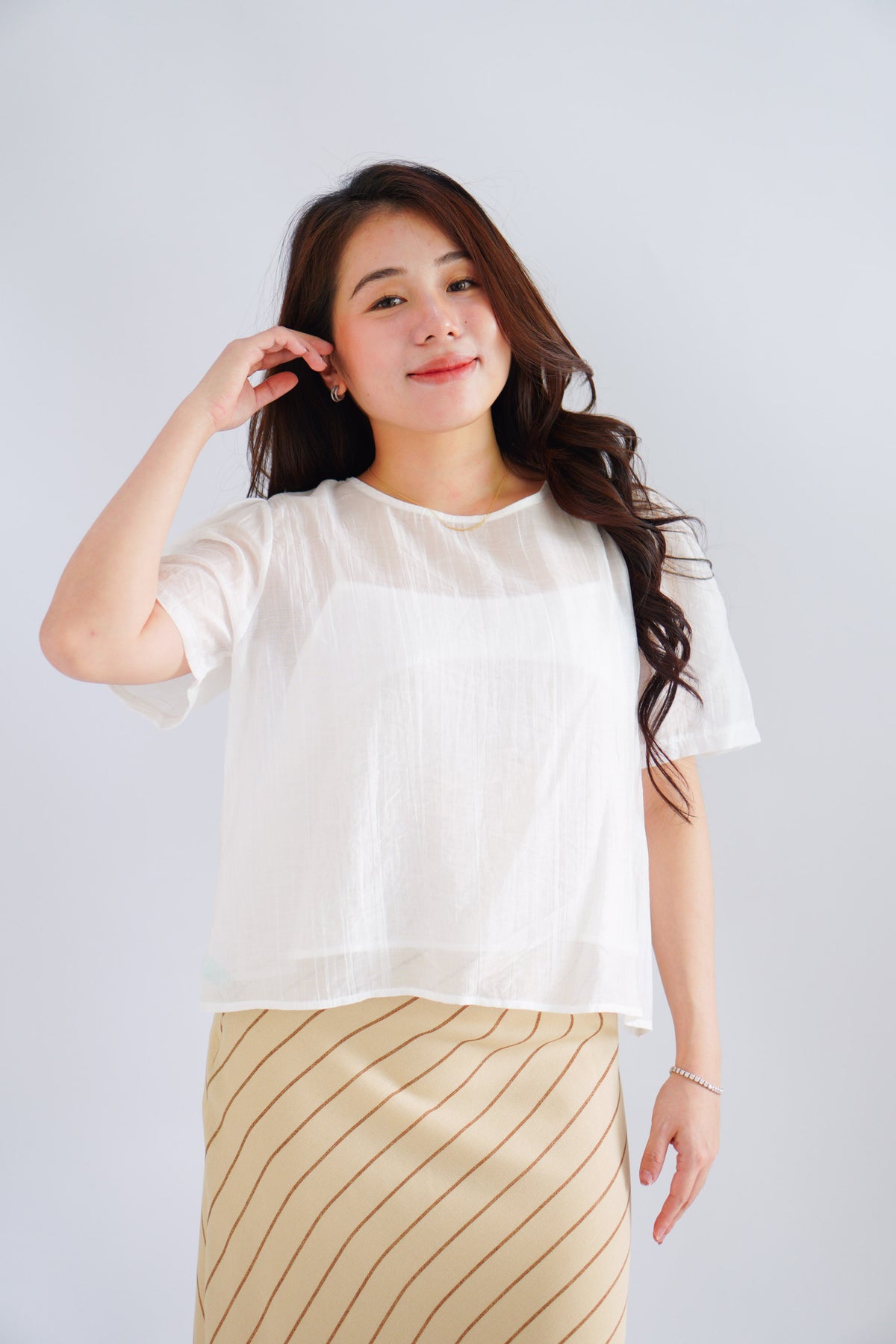(BACKORDER) Elsinne 2 Piece Sheer Top in White