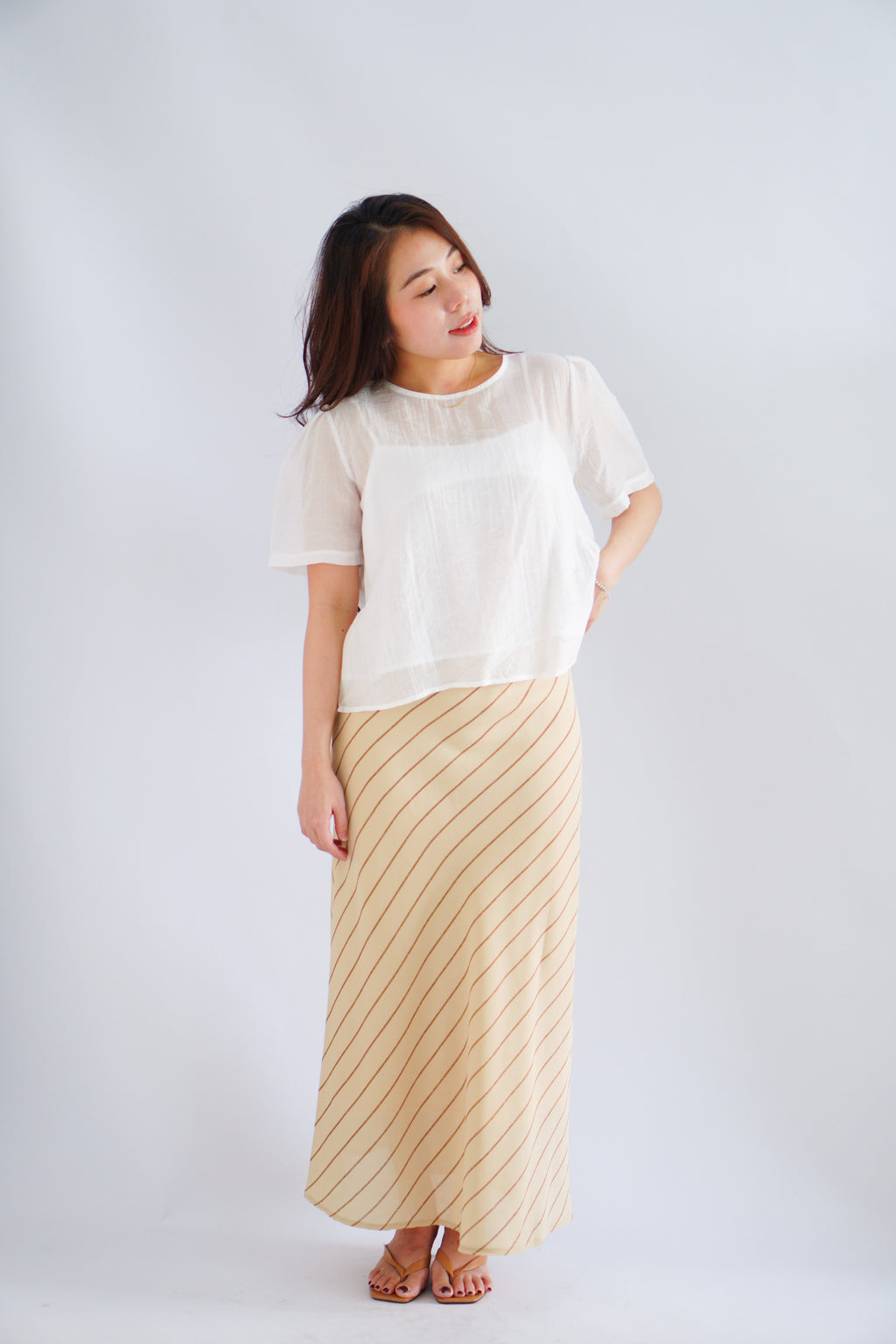 (BACKORDER) Elsinne 2 Piece Sheer Top in White