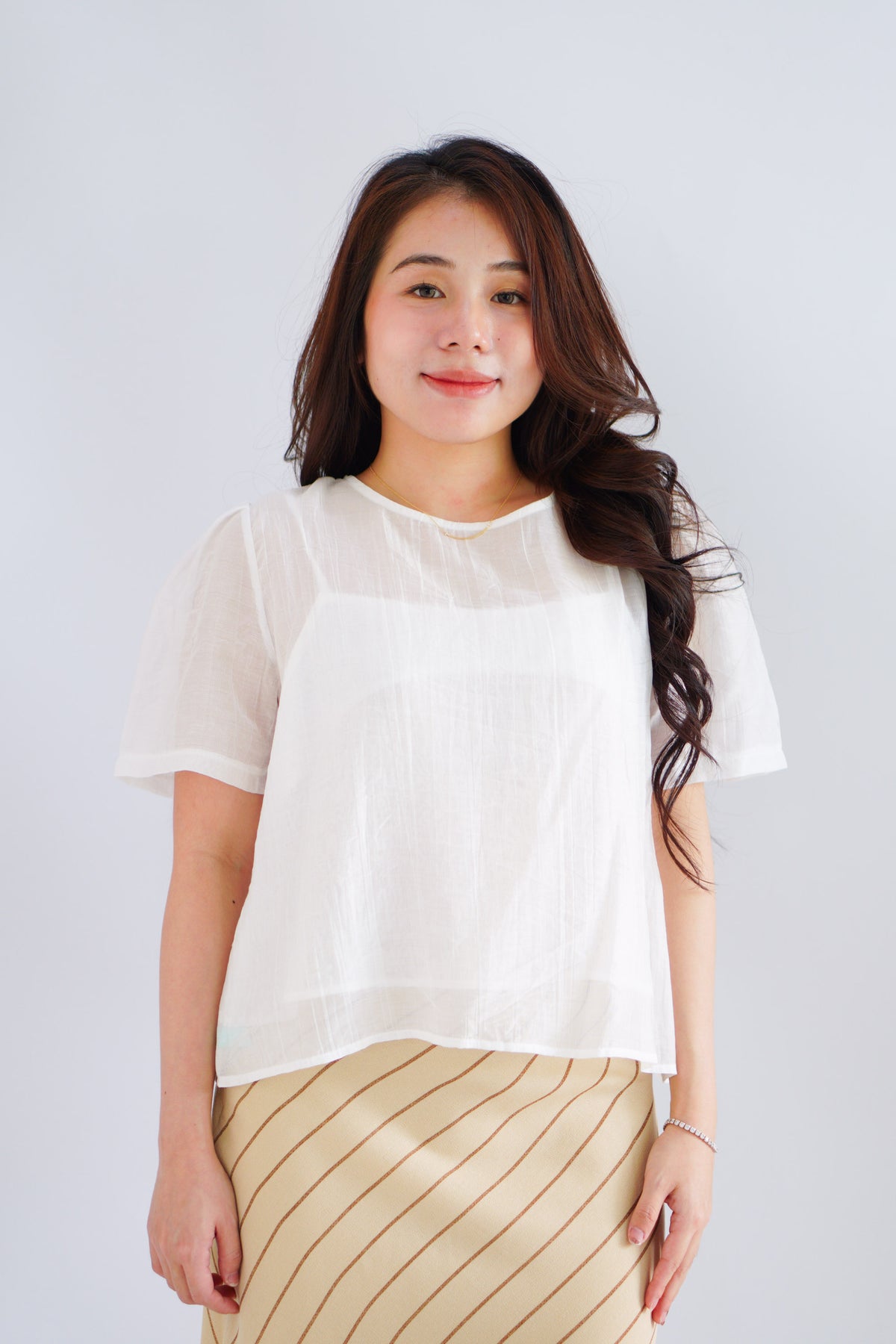 (BACKORDER) Elsinne 2 Piece Sheer Top in White