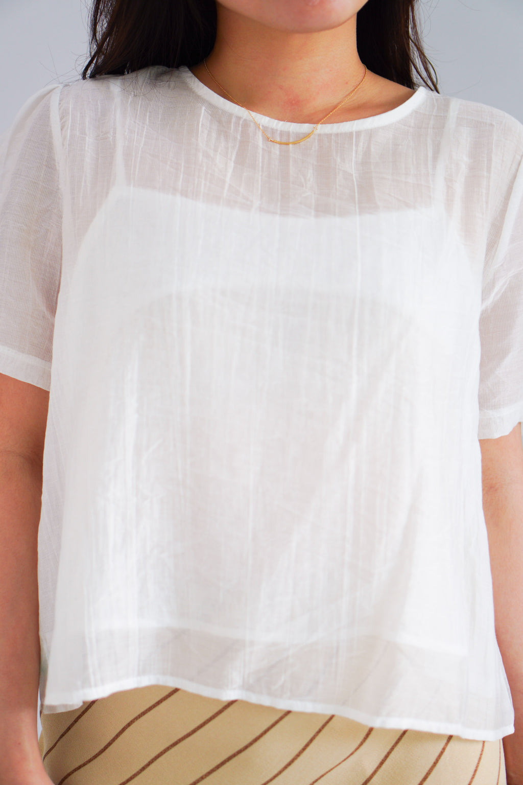(BACKORDER) Elsinne 2 Piece Sheer Top in White