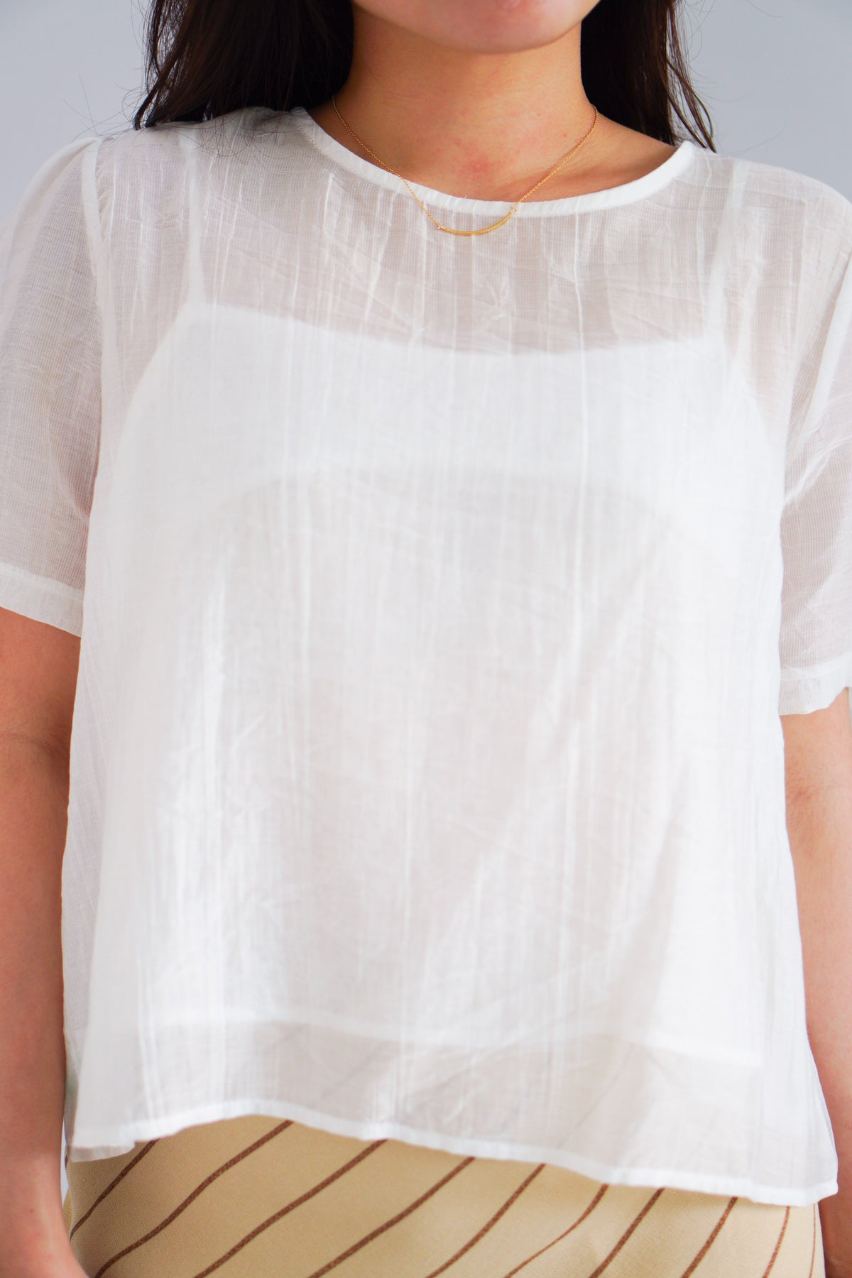(BACKORDER) Elsinne 2 Piece Sheer Top in White