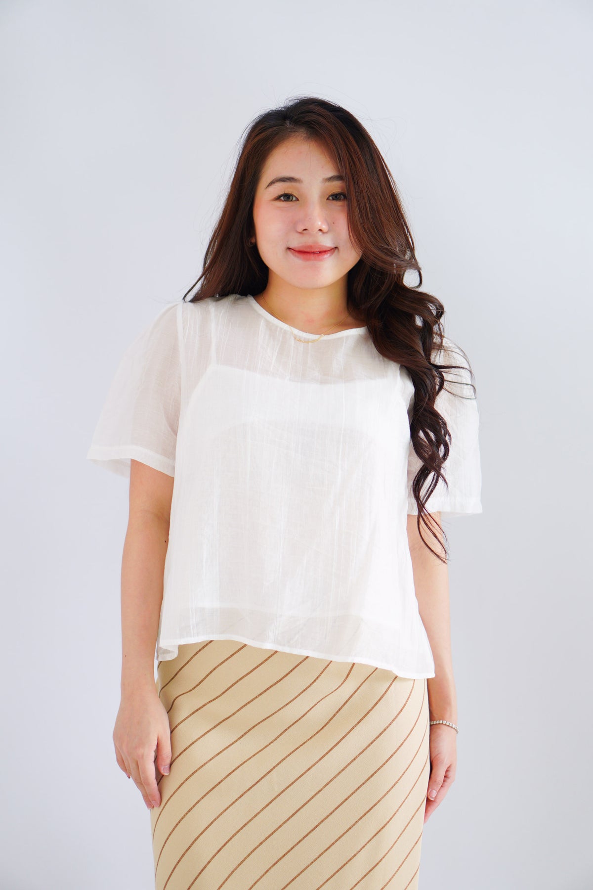 (BACKORDER) Elsinne 2 Piece Sheer Top in White