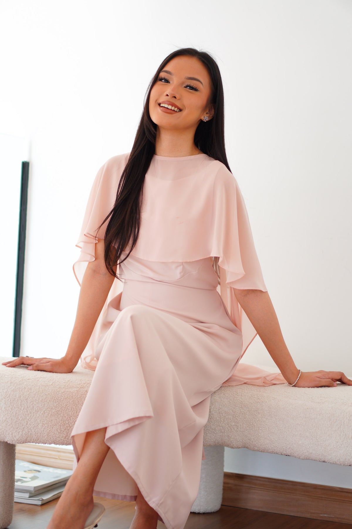 Camille Cape Dress Set by Bash in Pink