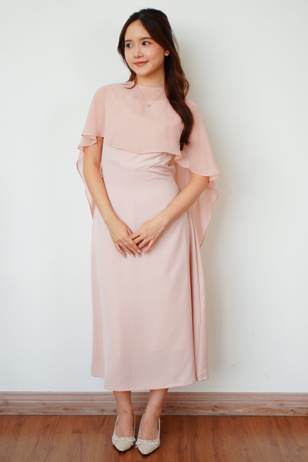 Camille Cape Dress Set by Bash in Pink