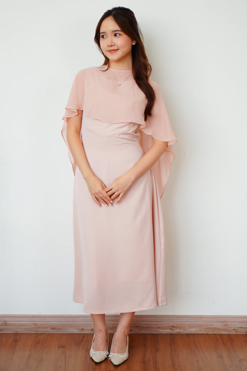 Camille Cape Dress Set by Bash in Pink