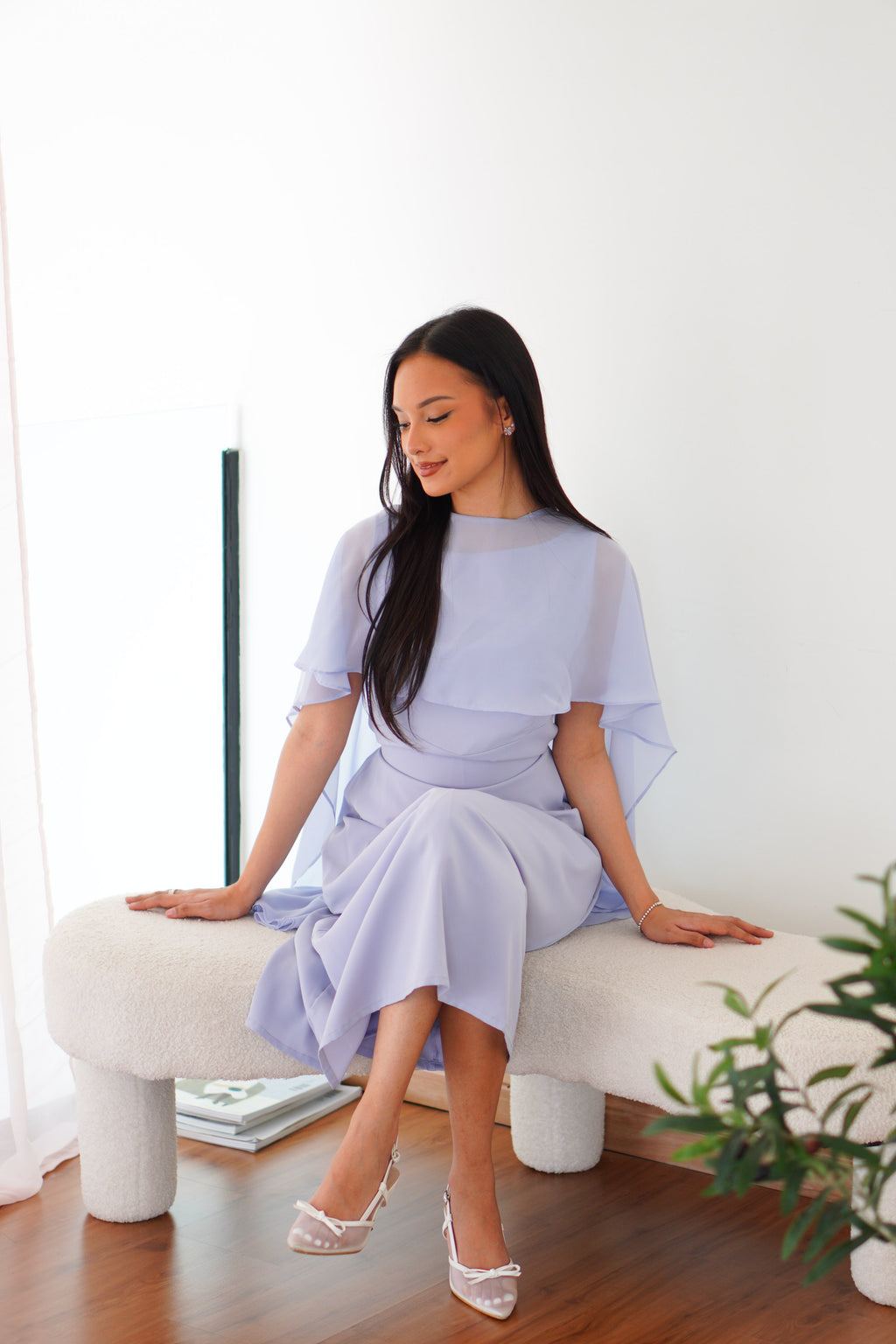 Camille Cape Dress Set by Bash in Blue