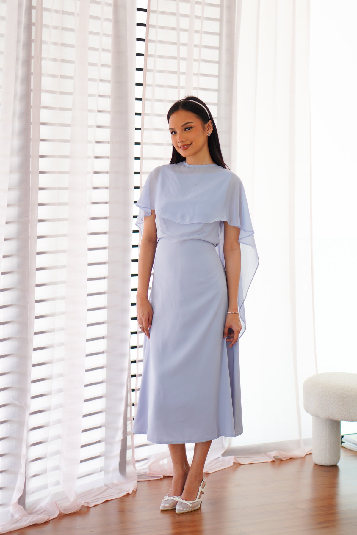Camille Cape Dress Set by Bash in Blue