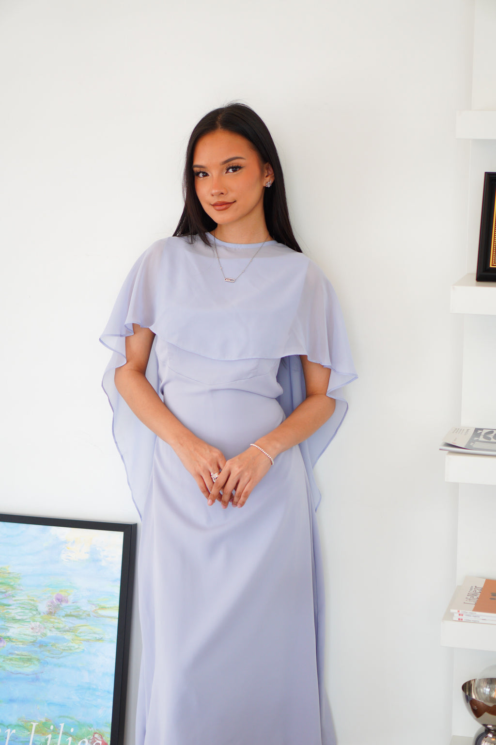 Camille Cape Dress Set by Bash in Blue