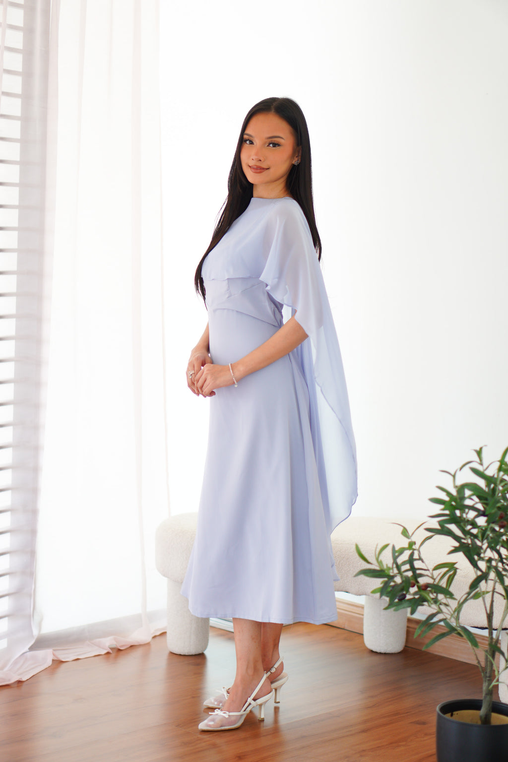 Camille Cape Dress Set by Bash in Blue