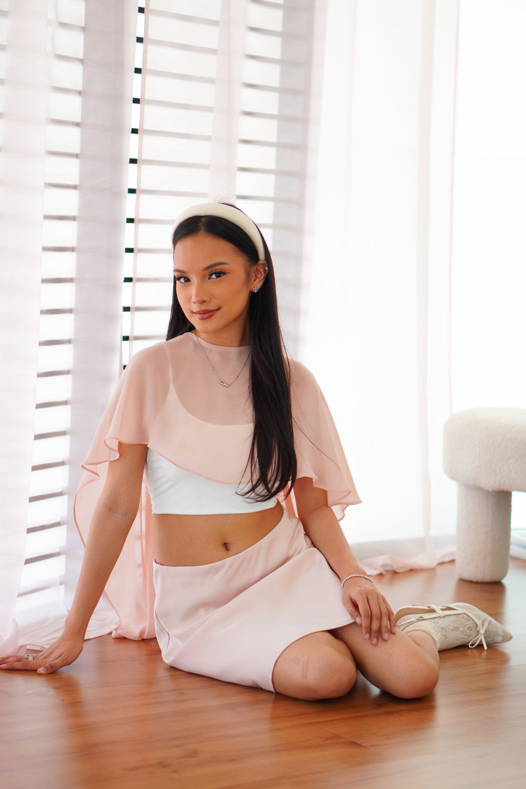 Camille Cape Dress Set by Bash in Pink