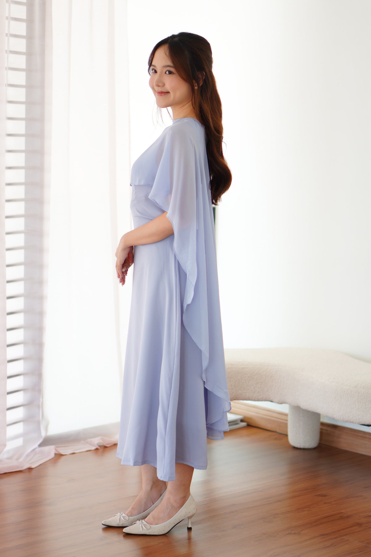 Camille Cape Dress Set by Bash in Blue