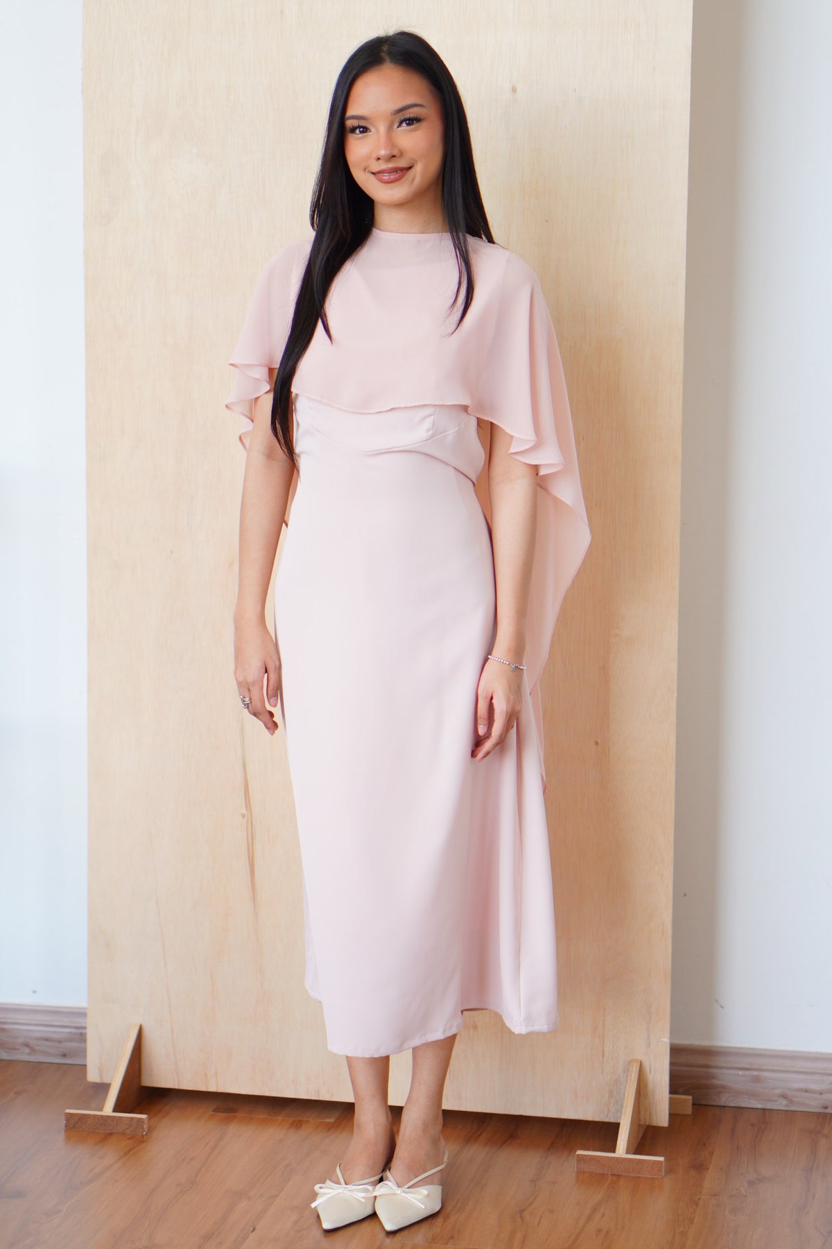 Camille Cape Dress Set by Bash in Pink