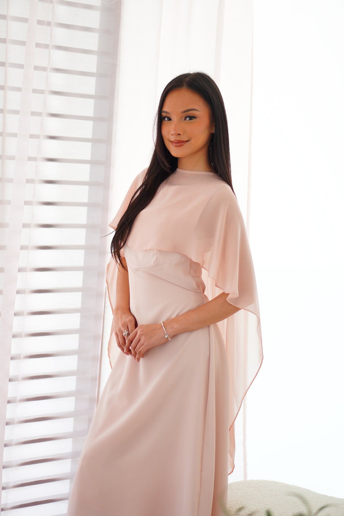 Camille Cape Dress Set by Bash in Pink