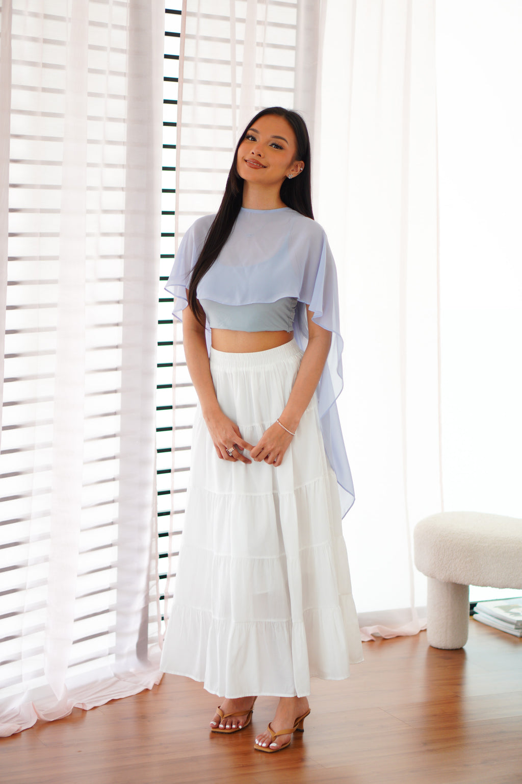 Camille Cape Dress Set by Bash in Blue