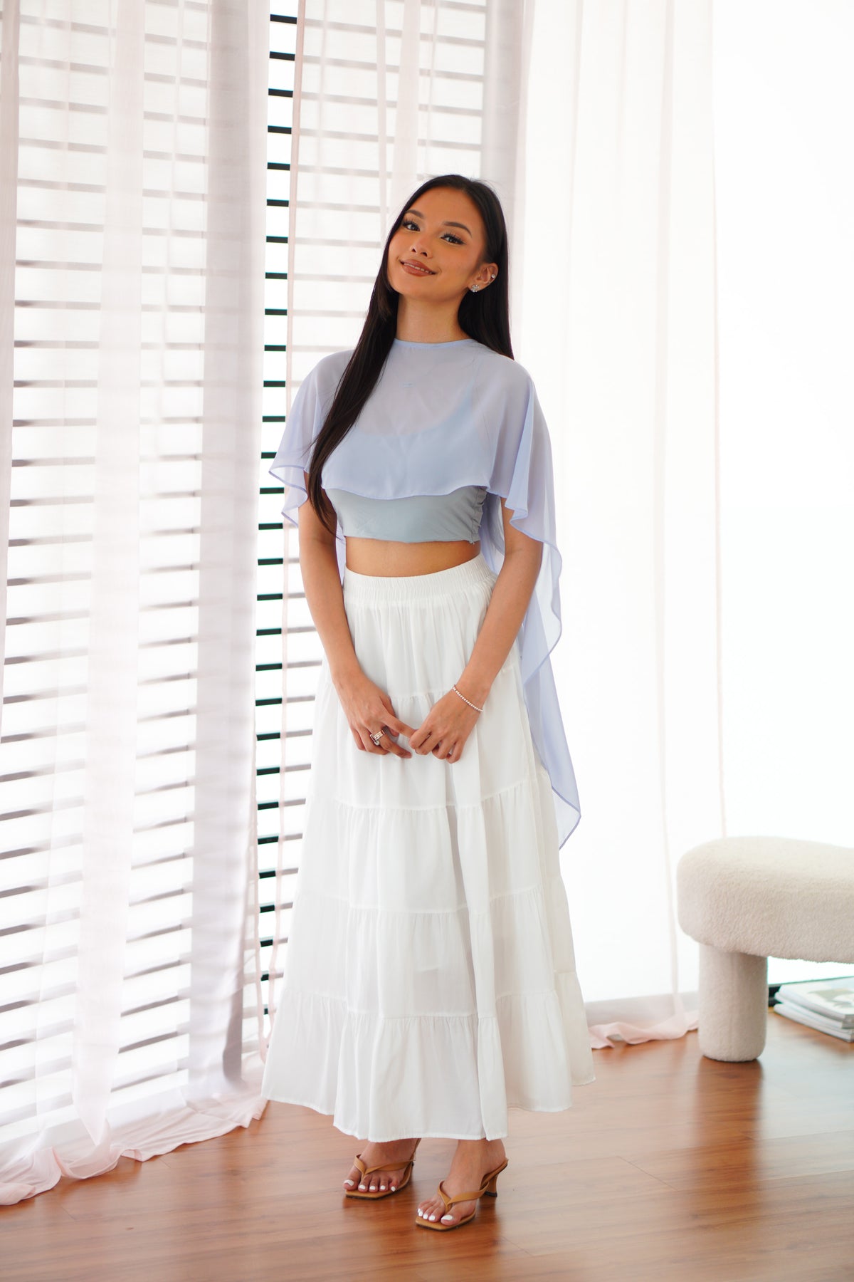 Camille Cape Dress Set by Bash in Blue