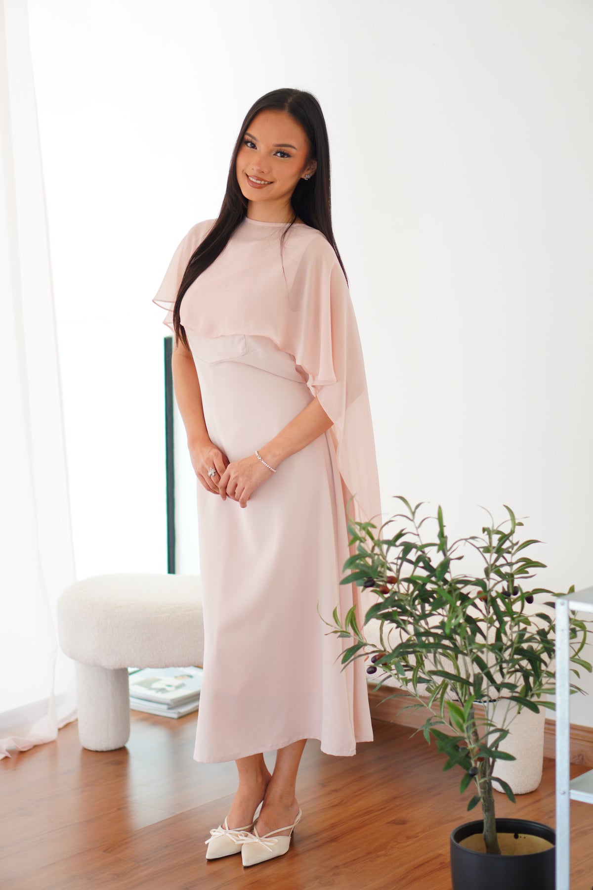 Camille Cape Dress Set by Bash in Pink